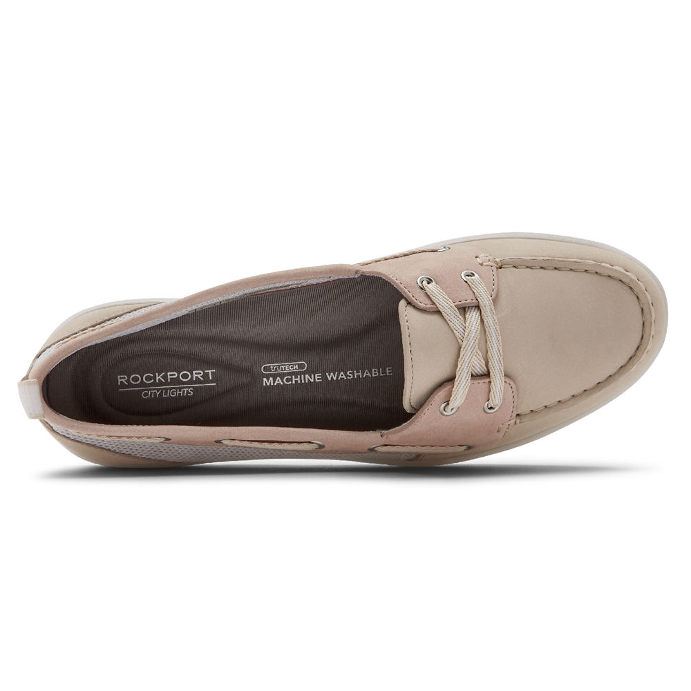 Rockport Boat Shoes For Womens Pink - Ayva Washable - OU3426751